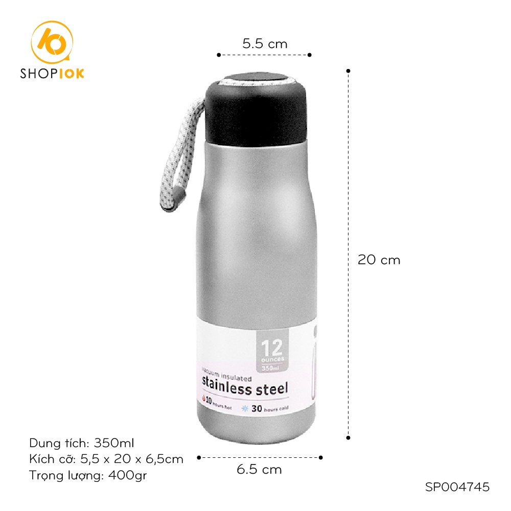 Bình giữ nhiệt thép không gỉ cao cấp kiểu dáng Nhật Bản 350ml - SP004745