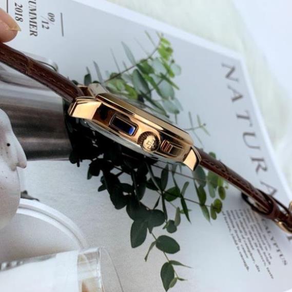 Đồng hồ Nam Vacheron máy nhật, mẫu mặt vuông lịch tuần trăng, mặt trắng viền vàng , dòng cơ Automatic size 40mm-41mm