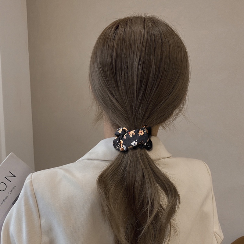 1 Dây Buộc Tóc Cao Su Co Giãn In Họa Tiết Hoa Thanh Lịch Cho Nữ