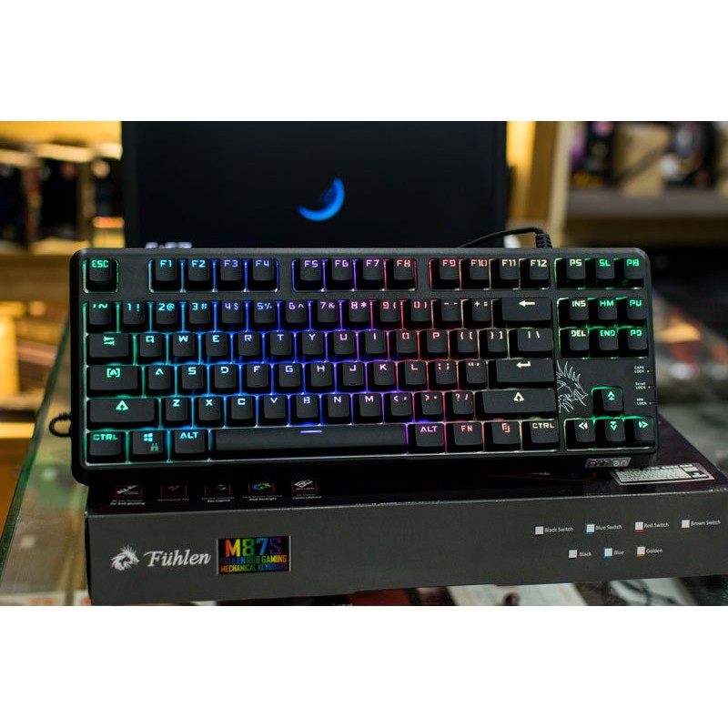 Bàn phím cơ Fuhlen M87s RGB - Tặng 1 chuột máy tính Fuhlen F200 Bạc