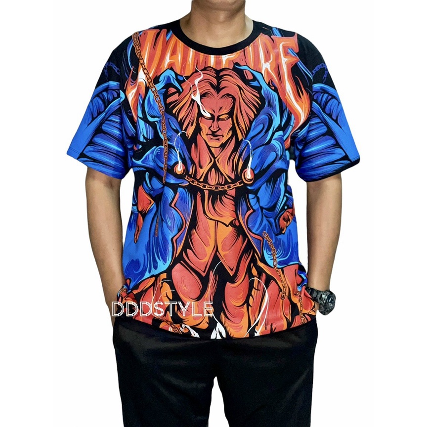 Áo Thun 3D Thái Lan vải cotton dệt ống hình in full cánh tay form unisex phù hợp cho nam và nữ