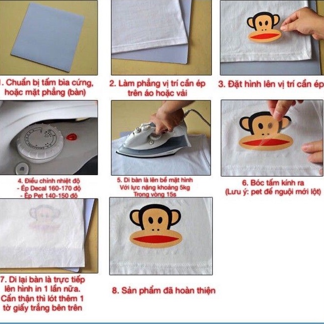 Pet in ủi chuyển nhiệt nền trong , in pet số lượng lớn tận xưởng giá tốt