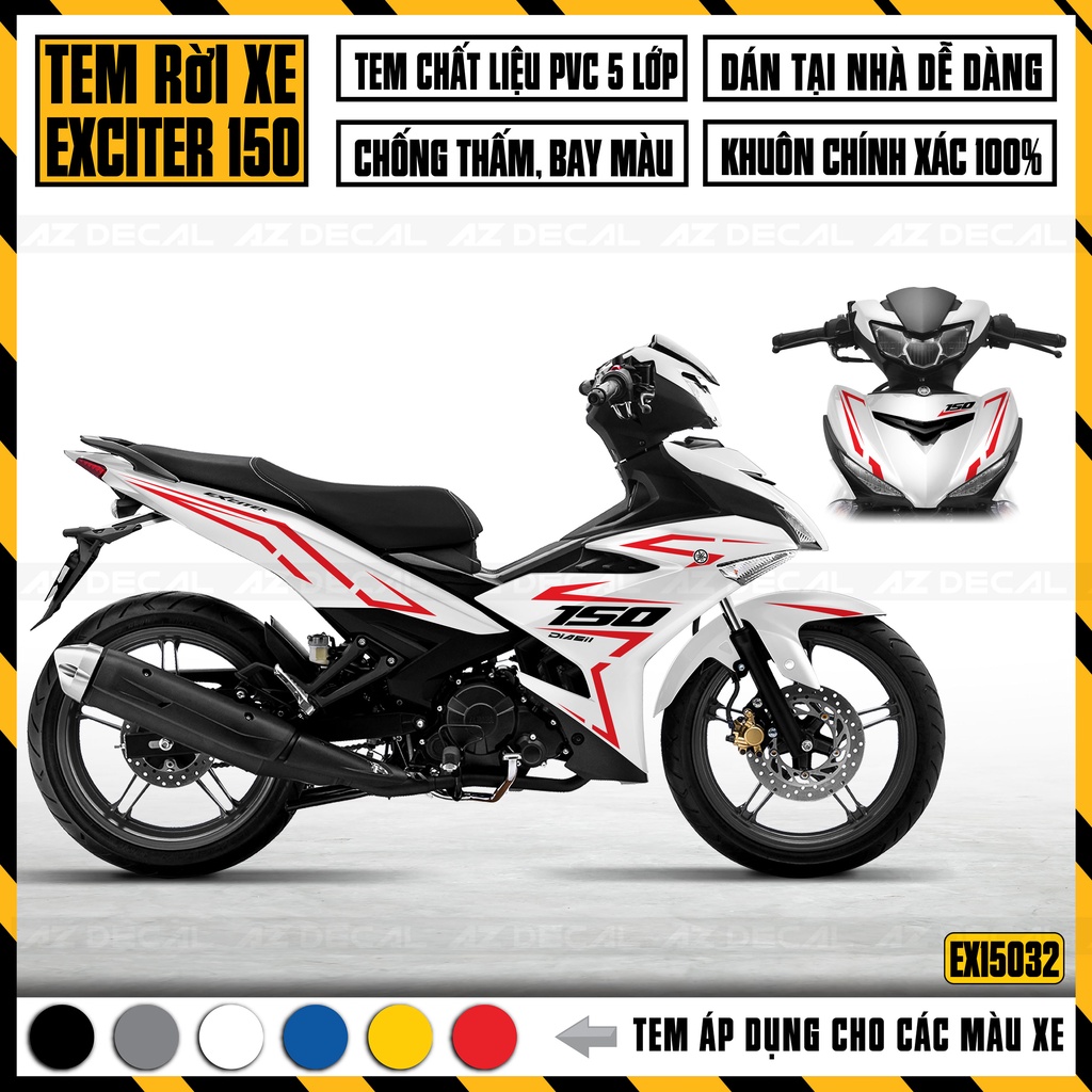 Tem Exciter 150 Thiết Kế Tem Chỉ Cực Chất | EX15032 | Decal Dán Xe Ex 150 Chống Nước Bền Màu Dễ Dán Tại Nhà