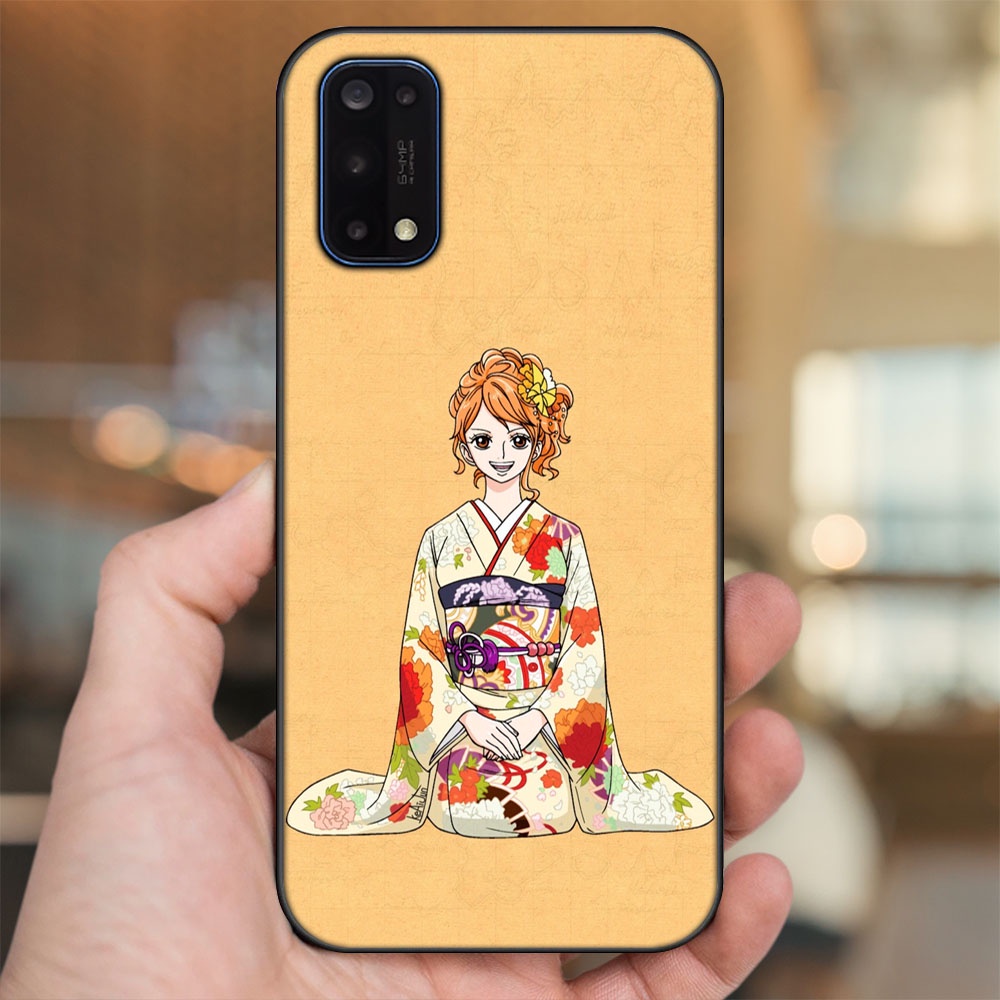Ốp lưng Realme 7 Pro viền đen in hình Nami One Piece Đảo Hải Tặc