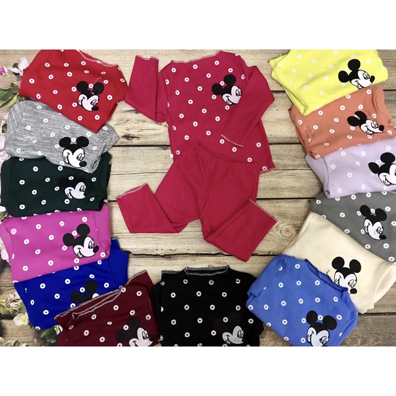 Giá hủy diệt⚡️Bộ len tăm dài tay Mickey cho bé 8-19kg