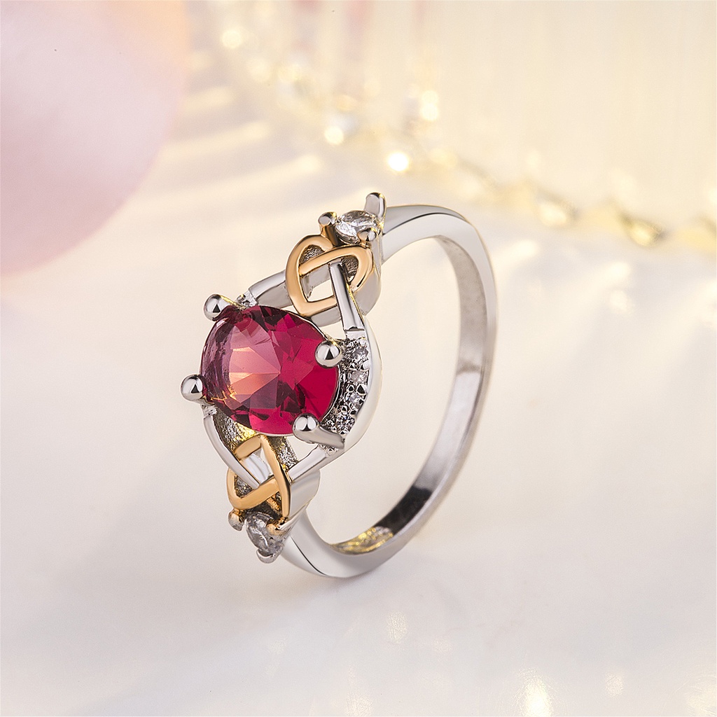 Nhẫn Đính Đá Zircon Lấp Lánh Nhiều Màu Sang Trọng Thời Trang Cho Nữ