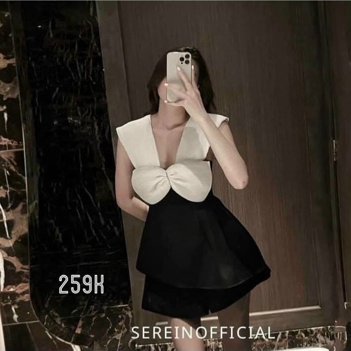 Set bộ đùi hai dây phối nơ trước ngực cực trẻ trung sexy cho nàng ( kèm hình thật )