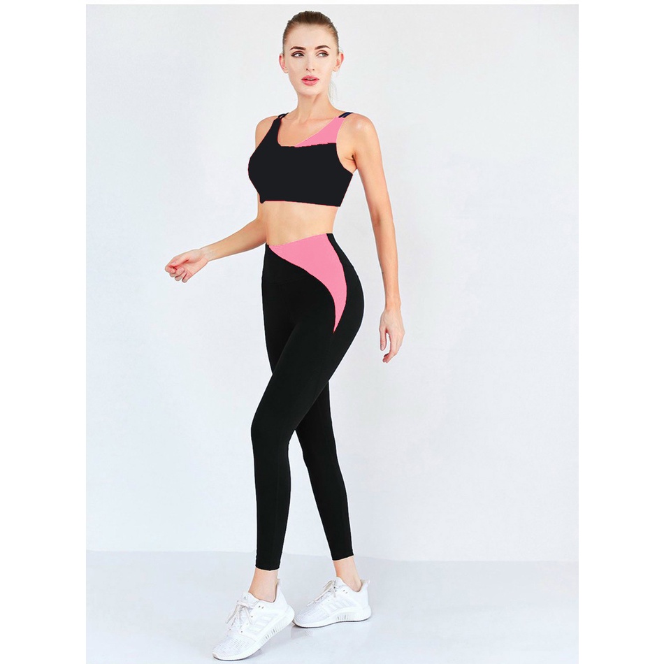 Đồ Tập Gym Yoga Nữ Bộ Quần Dài Áo Bra Kèm Mút Cao Cấp Bin Sport BD133