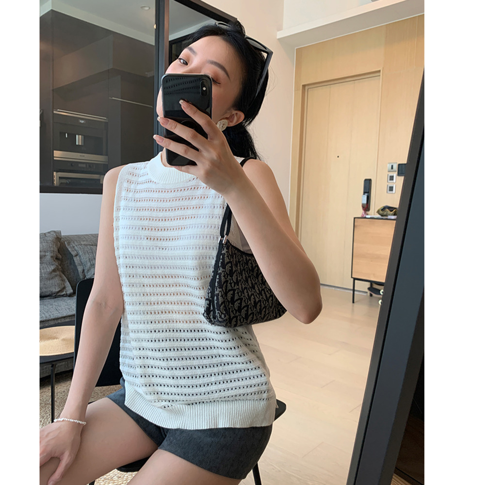 Áo dệt kim sát nách màu trơn gợi cảm thời trang cho nữ | BigBuy360 - bigbuy360.vn