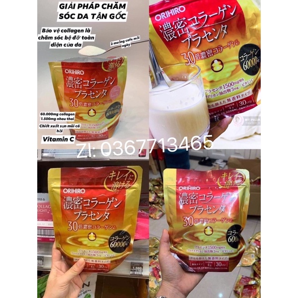 Bột Collagen Placenta Orihiro 60000 Nhật Bản 120Gr