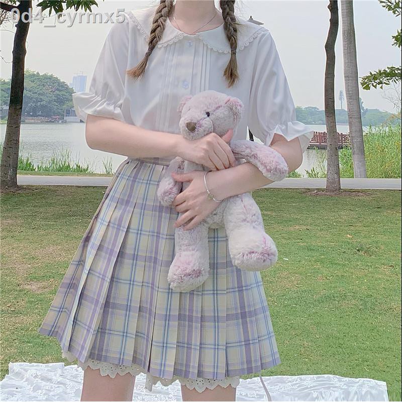 Nhật Bản soft girl hè 2021 áo sơ mi đồng phục jk mới dễ thương cổ búp bê tai thỏ ngắn tay nữ