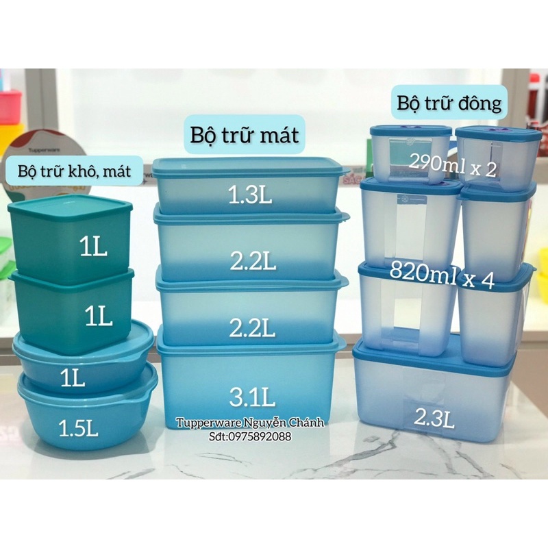 BỘ HỘP TRỮ MÁT & TRỮ ĐÔNG BLUE OCEAN SET 15