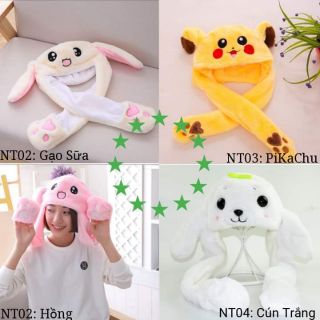 Mũ tai thỏ giật cho bé