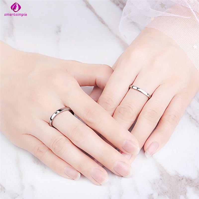 Nhẫn Hình Mặt Trăng Và Mặt Trời Thiết Kế Đơn Giản