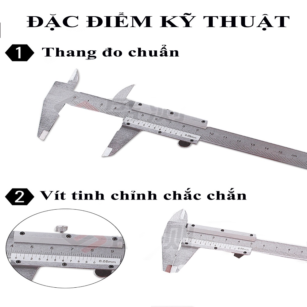 Thước Cặp Cơ Khí ABG 0-6″/0-150mm/0.02mm Thước Kẹp Cơ Nhôm Chính Xác Chống Mài Mòn Cao Cấp Cho Thợ Cơ Khí