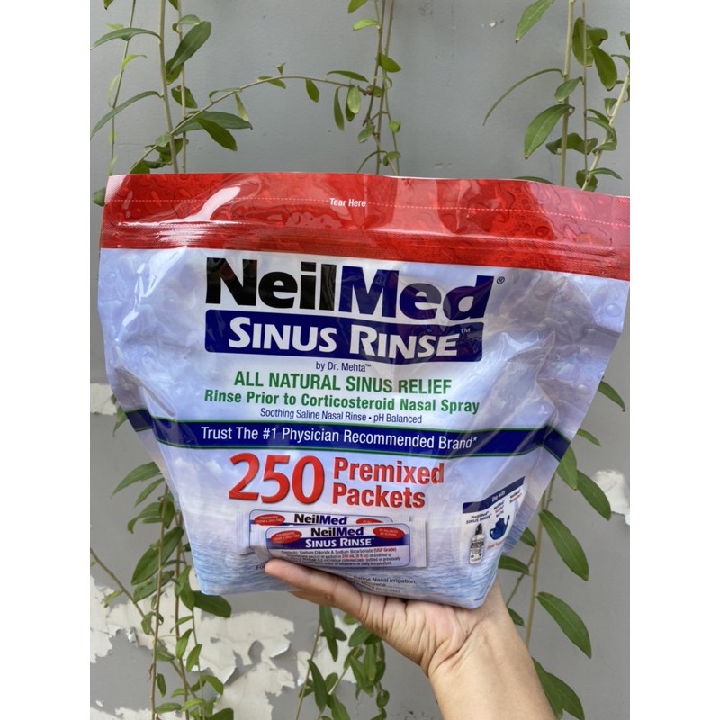 BỘ BÌNH RỬA MŨI MUỐI NEILMED SINUS RINSE (2 BÌNH RỬA+CHAI XỊT+250 GÓI MUỐI)