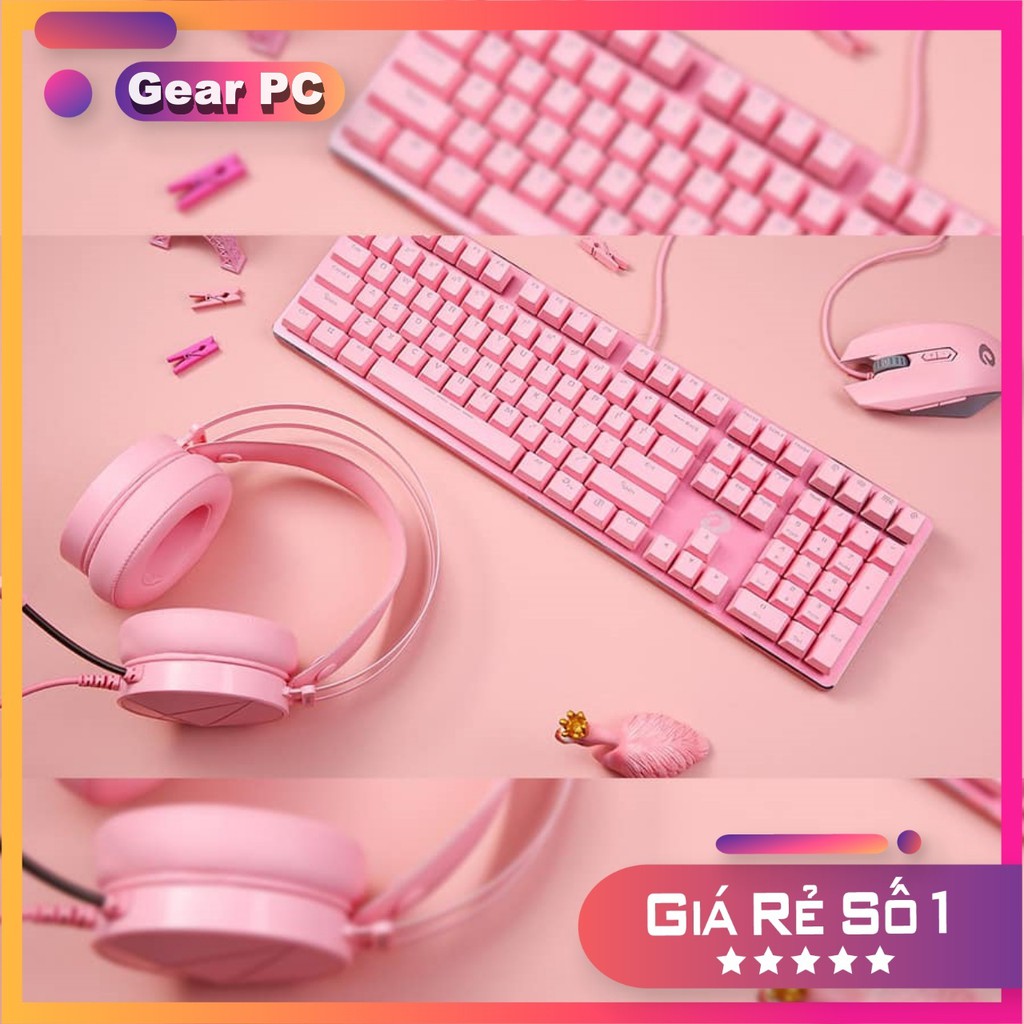 Bàn phím cơ Dareu EK810 Màu Hồng led PINK dành cho nữ game thủ  - sản phẩm hàng chính hãng bảo hành 24 tháng