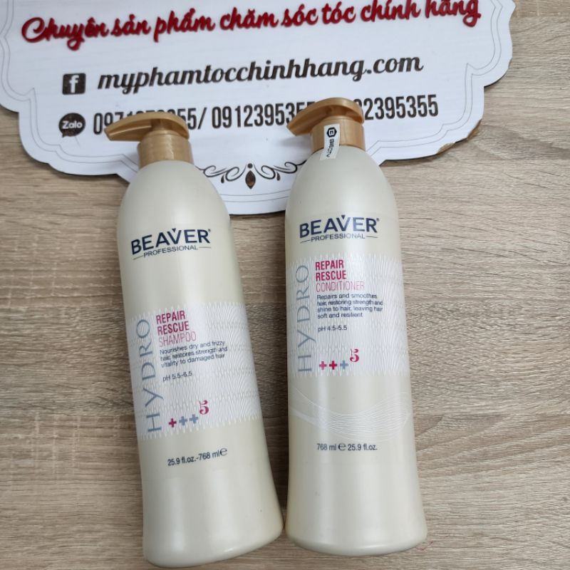 DẦU GỘI XẢ BEAVER TÁI TẠO +++5 768ML