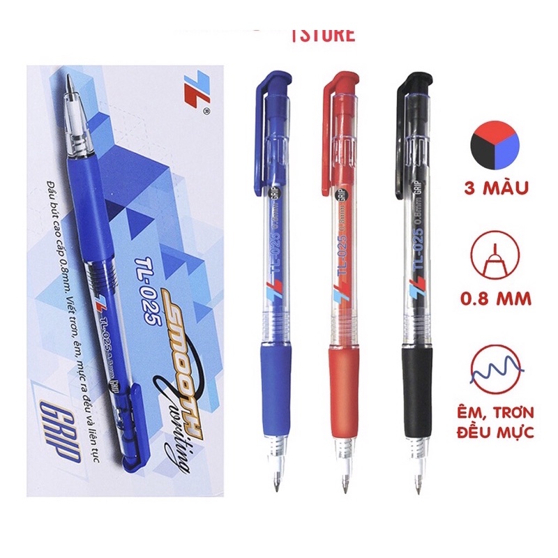 Hộp /20 Bút Bi THIÊN LONG 025 Nét 0.8mm.(Hàng công ty chính hãng)