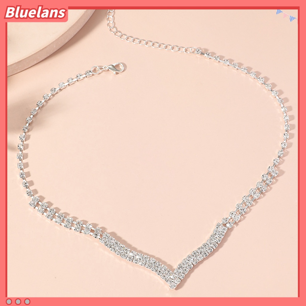 1 Set Vòng cổ Và Đôi Khuyên Tai Đính Đá Thời Trang Cho Nữ