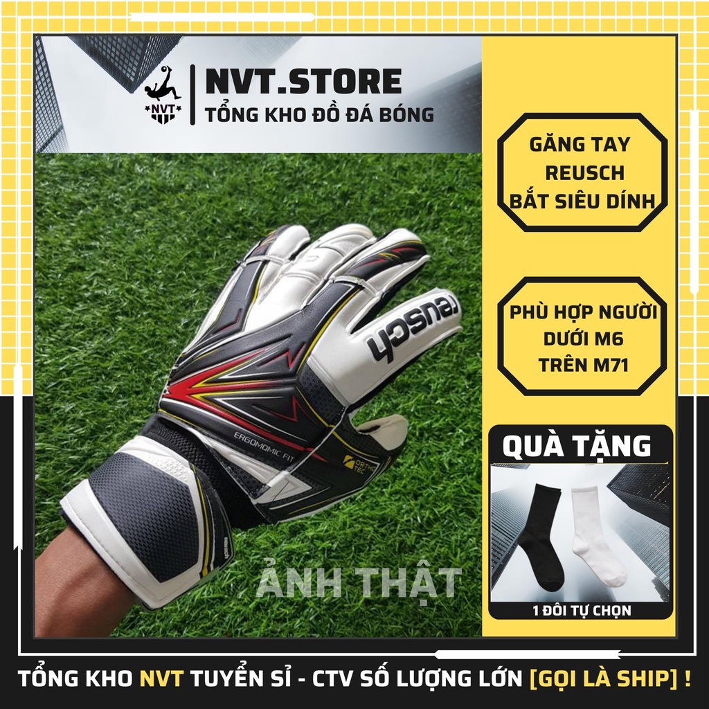 Bao găng tay thủ môn bắt bóng đá siêu dính giá rẻ, bao găng tay đá/bắt bóng thủ môn REUSCH hàng loại 1 Shop-NVT.Store.vn