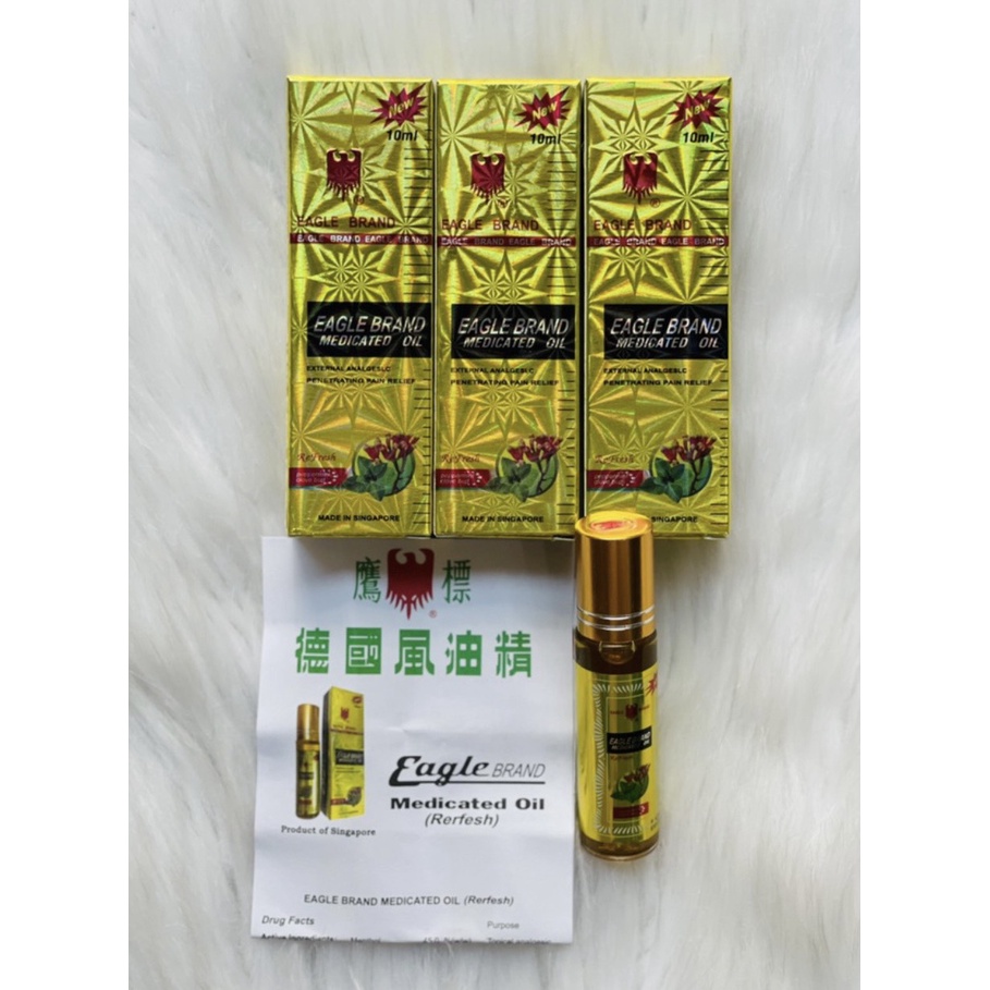 Dầu Gió Vàng Con Ó Eagle Brand Medicated 10ml Dạng Lăn