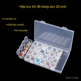 Hộp Nhựa Trong Suốt 28 Ngăn Đựng Trang Sức Tiện Lợi