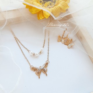 Butterfly set gồm 1 vòng cổ và 1 bông tai