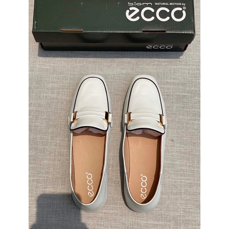 Giày lười thời trang nữ ECCO da thật, thiết kế cao gót một chút, không phân biệt tuổi tác, không giới hạn dáng bàn chân.
