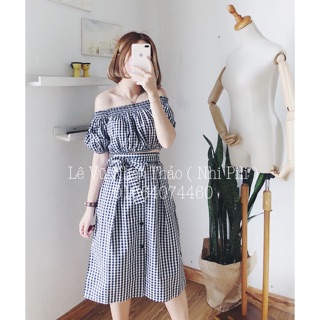 Set áo trễ vai + chân váy