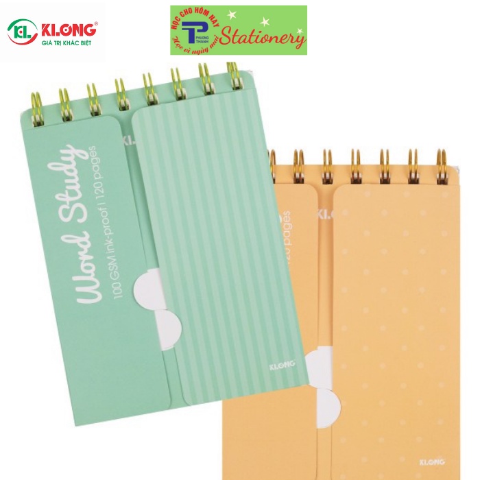 Sổ tay học từ vựng Klong Word Study khổ A6 120 trang bìa màu pastel siêu cute-916