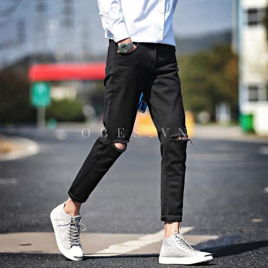 [OBES] Quần jeans đen nam mã QD000