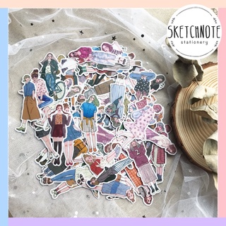 Sticker cô gái vintage set 20c ST023