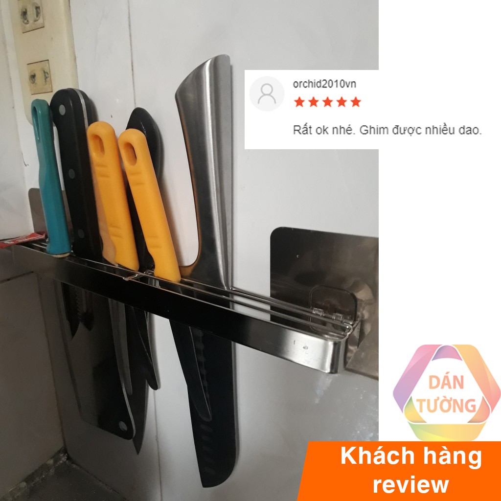 Giá kệ để dao inox 304 dán tường MDT, hộp đựng dao 3 khay cắm cao cấp chịu lực 5kg dụng cụ nhà bếp - GDI