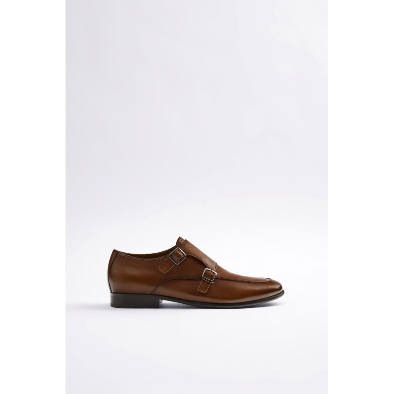 Giày tây Zara authentic SOFT LEATHER BUCKLED