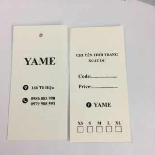 Combo 500 tag quần áo kt 4.5x9cm