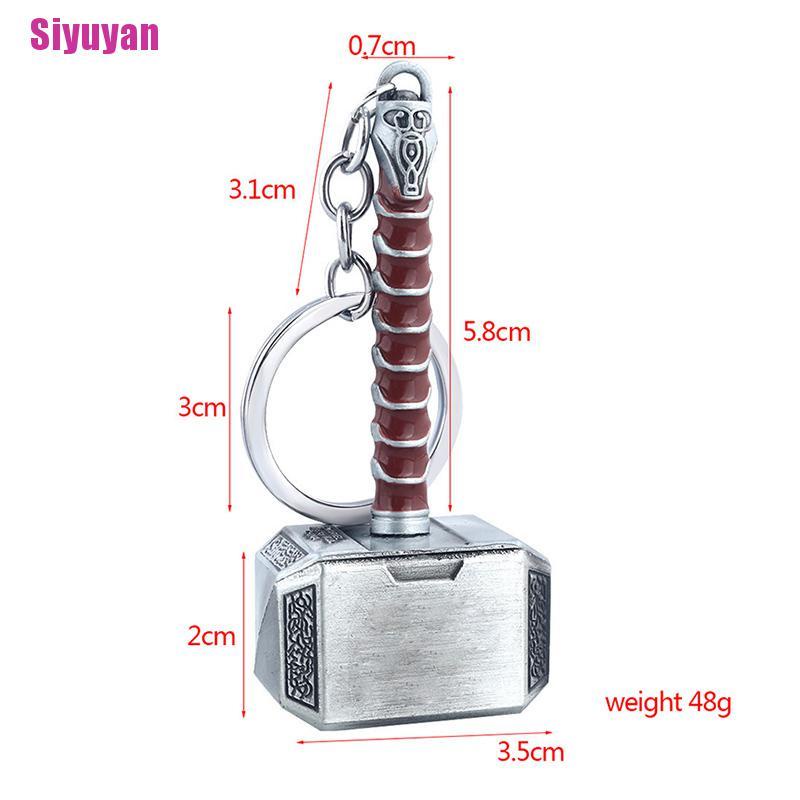 [Siyuyan] 2021 New Thor Hammer Metal Keychain Men Women Car Keyring Movie Fans Accessories