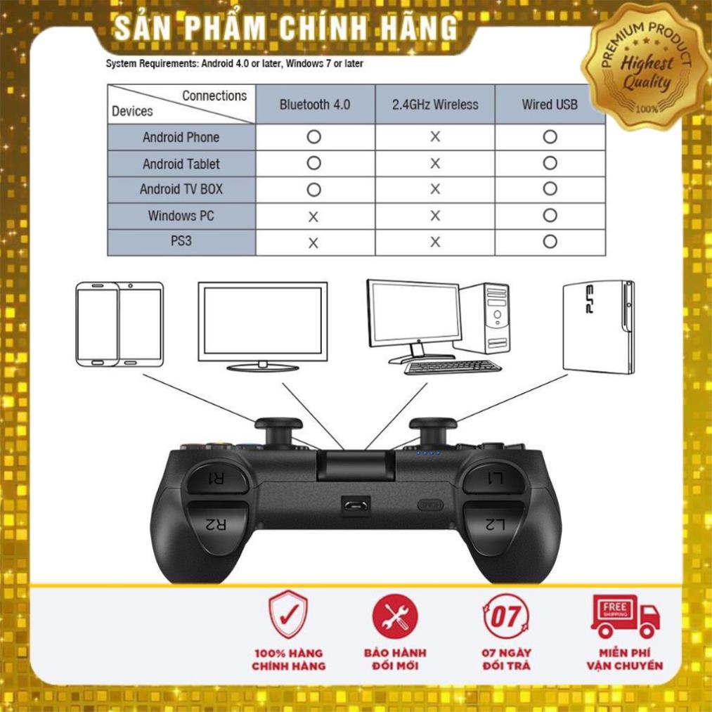 FreeShip- [CHÍNH HÃNG] Gamepad Gamesir T1 | Tay cầm chơi game không dây Tương thích PC | Android | IOS | PS3 -dc4070