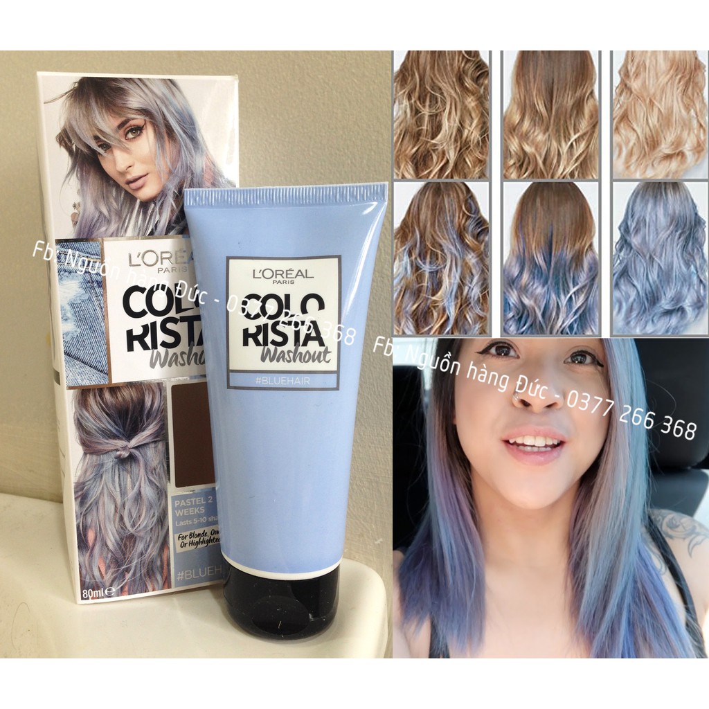 Thuốc nhuộm tóc loreal colorista màu xanh dương khói sáng - Farbton Blue Đức