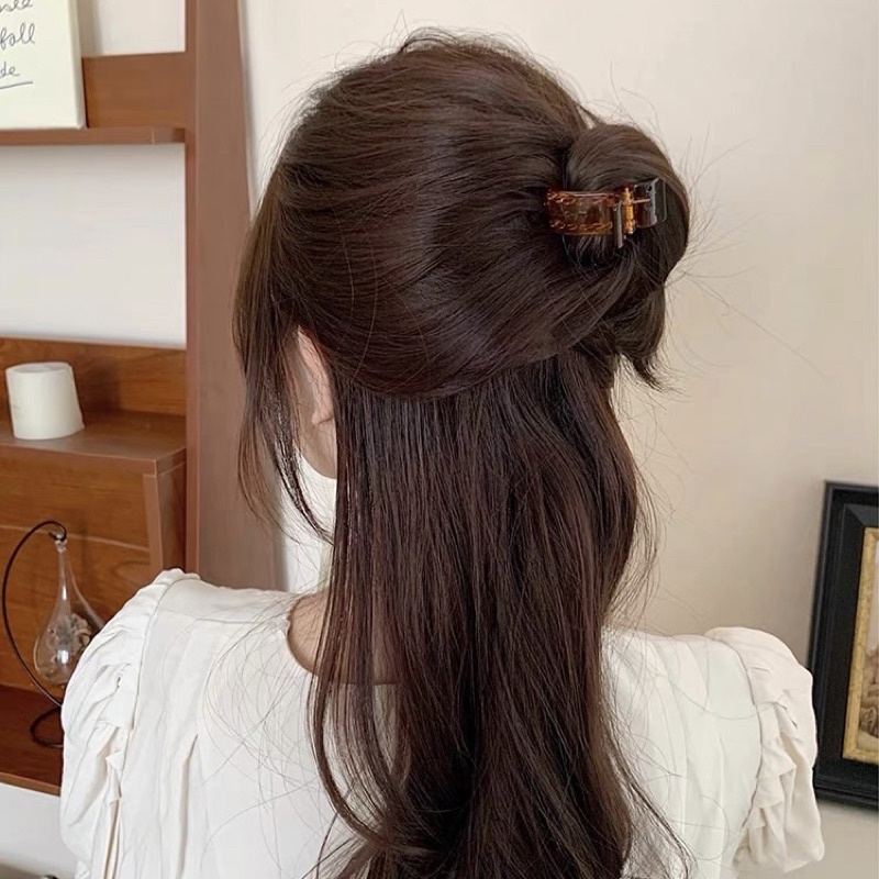 Kẹp tóc càng cua 3 răng, 5 răng, màu đơn giản trơn nhám