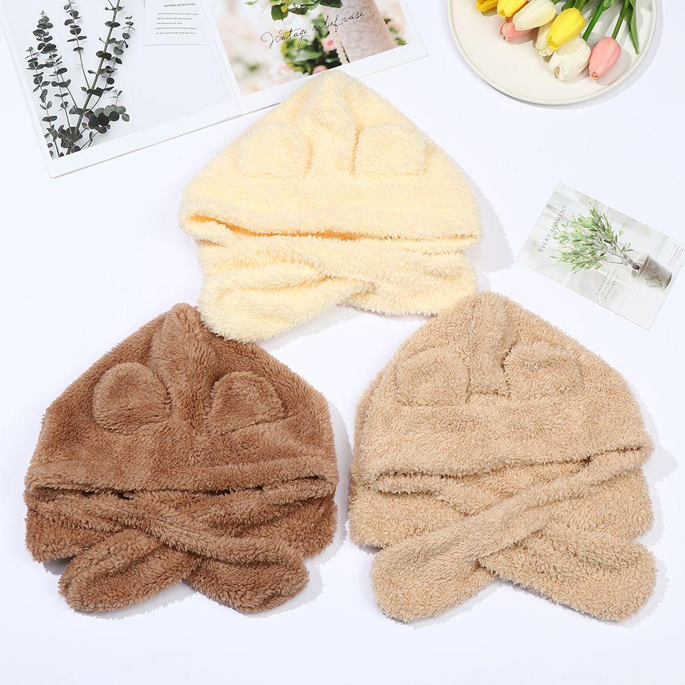 ROSE Mũ Len Tai Gấu Kèm Khăn Choàng Dễ Thương Cho Nữ