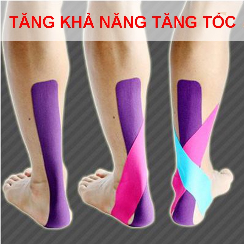 Băng dán cơ thể thao, băng keo thể thao hỗ trợ trấn thương, bảo vệ cổ chân, hỗ trợ các nhóm cơ