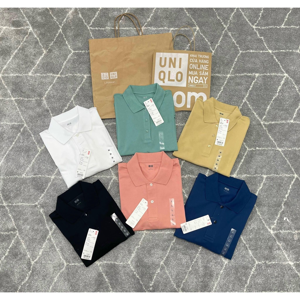 Áo polo nam Uni thun cổ bẻ chất vải cá sấu tông màu trơn basic mềm mịn thấm hút