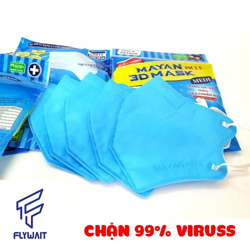 Khẩu Trang 3D mask -  Chặn 99% Virus Vi Khuẩn - Túi 5 Cái