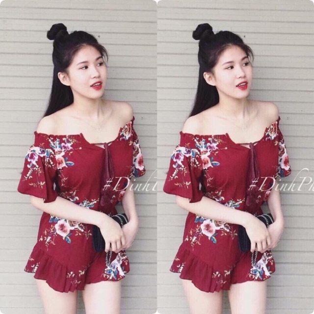 Jum hoa trễ vai nơ cổ