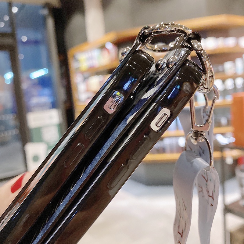 Ốp Điện Thoại Họa Tiết Hoa Lấp Lánh Có Dây Đeo Cho Vivo V23e V23e