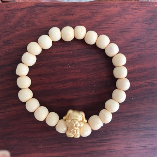 Vòng dâu mic charm cún bạc vòng bạc