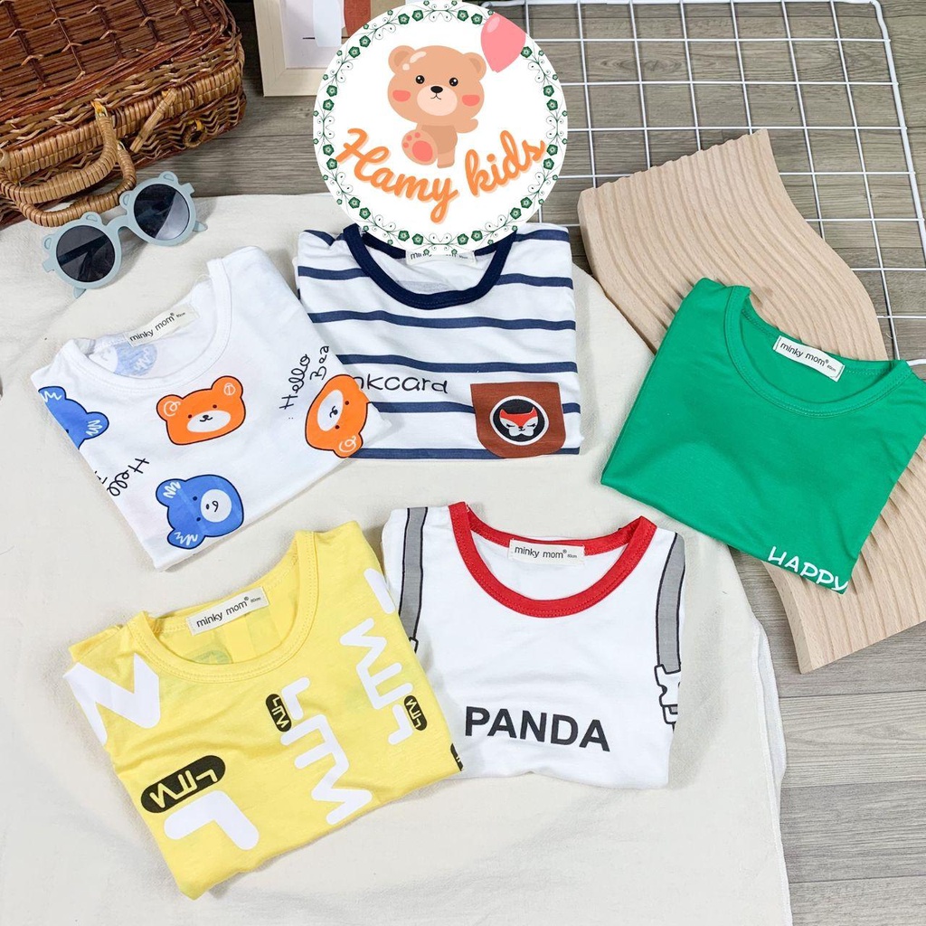 Đồ Bộ Minky Mom Chính Hãng Tay Ngắn Vải Thun Lạnh Cho Bé Trai Bé Gái Từ 0-5 Tuổi Dưới 20kg - Hamykids