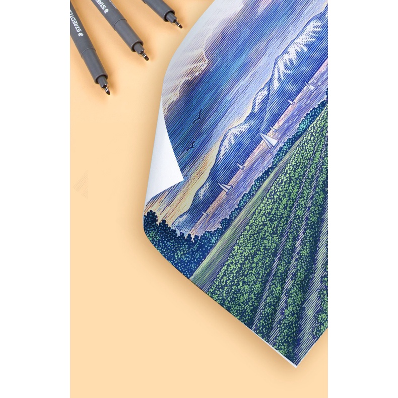 [Hàng Xịn] Bút Vẽ Kỹ Thuật Line / Brush STA PIGMENT LINER mực đen - Nhập Khẩu Chính Hãng (Nhiều kích cỡ ngòi)