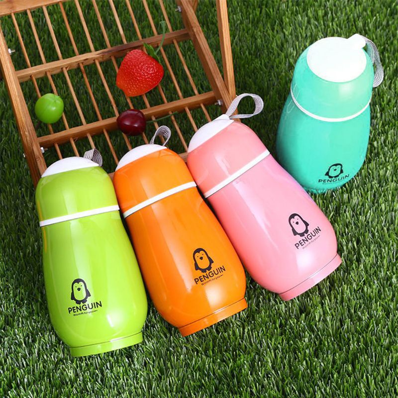 1 Bình Nước Giữ Nhiệt Hình Chim Cánh Cụt Đáng Yêu Bằng Thép Không Gỉ